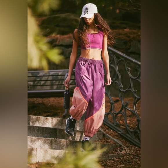 $98 FREE PEOPLE FP MOVEMENT WOMEN'S FREE THROW PANTS  MAUVE PINK SIZE S - Picture 4 of 5